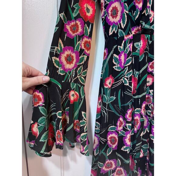 NWT Misa Los Angeles Black Floral Open Back Long Sleeve Maxi Dress Size S - Picture 6 of 16